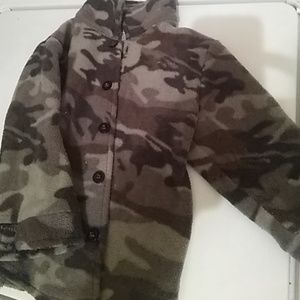 Boys fleece camo zip-up